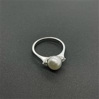Anello Breda Gioielli Donna in Oro bianco Perla AKOYA 7/7.5